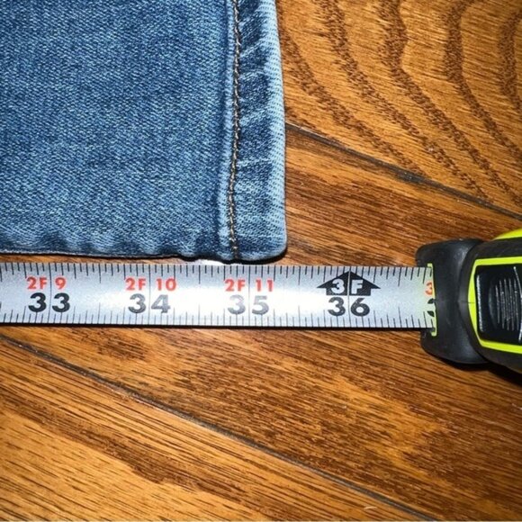 Fashion Nova Long Distressed Side Slit Flare Leg Jeans Size 11 - Picture 11 of 13